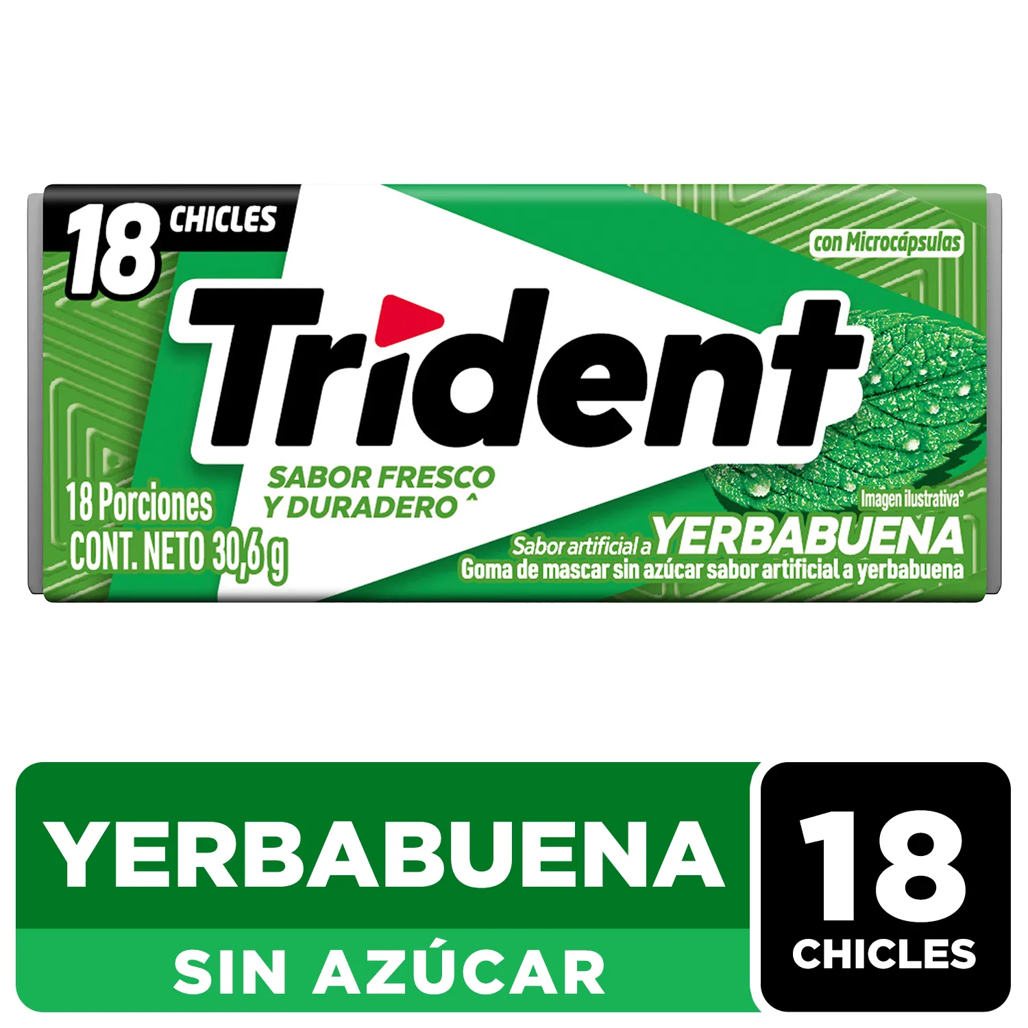 Trident Sabor Yerbabuena 18 Unidades